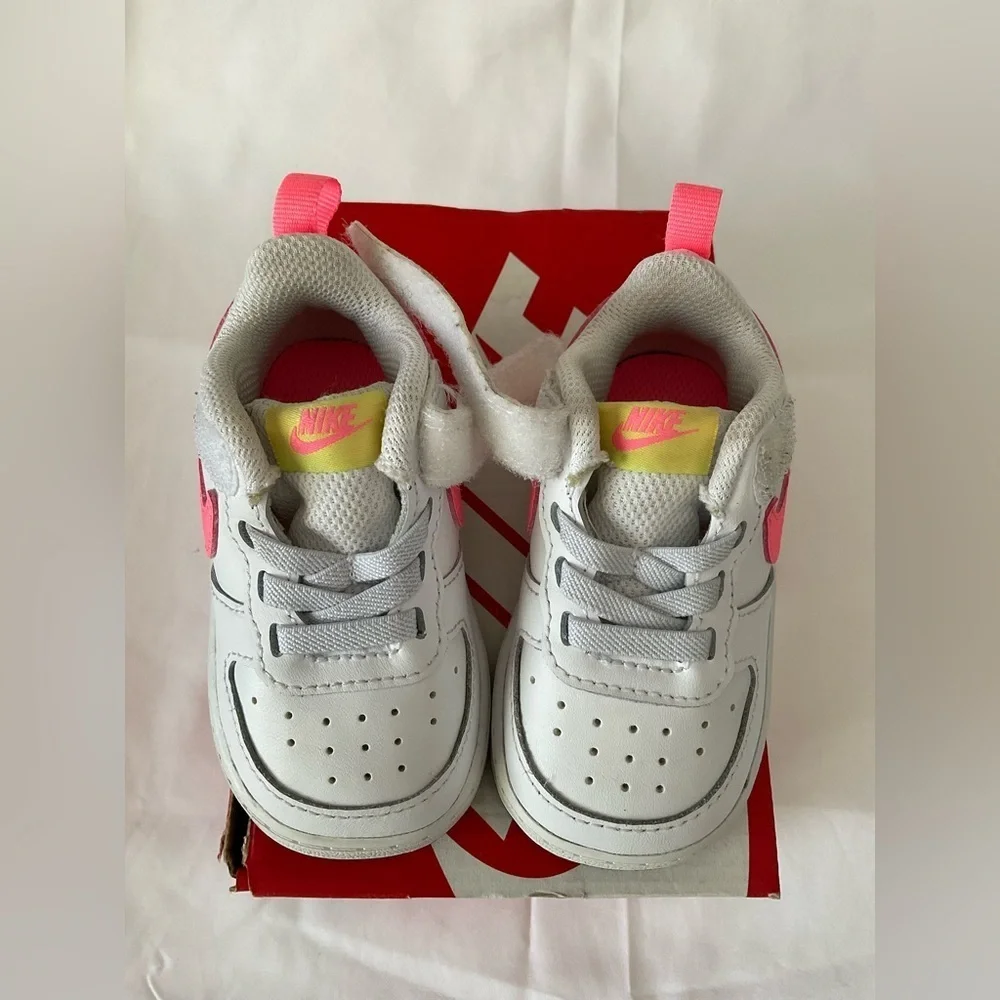 Nike Kids Sneakers - White and Neon Pink